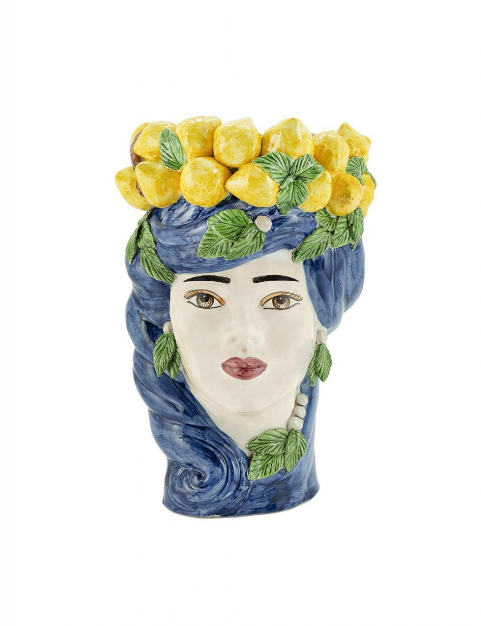 Vase Lemon Head Lady Сине-белая фабрики Abhika. Изображение 