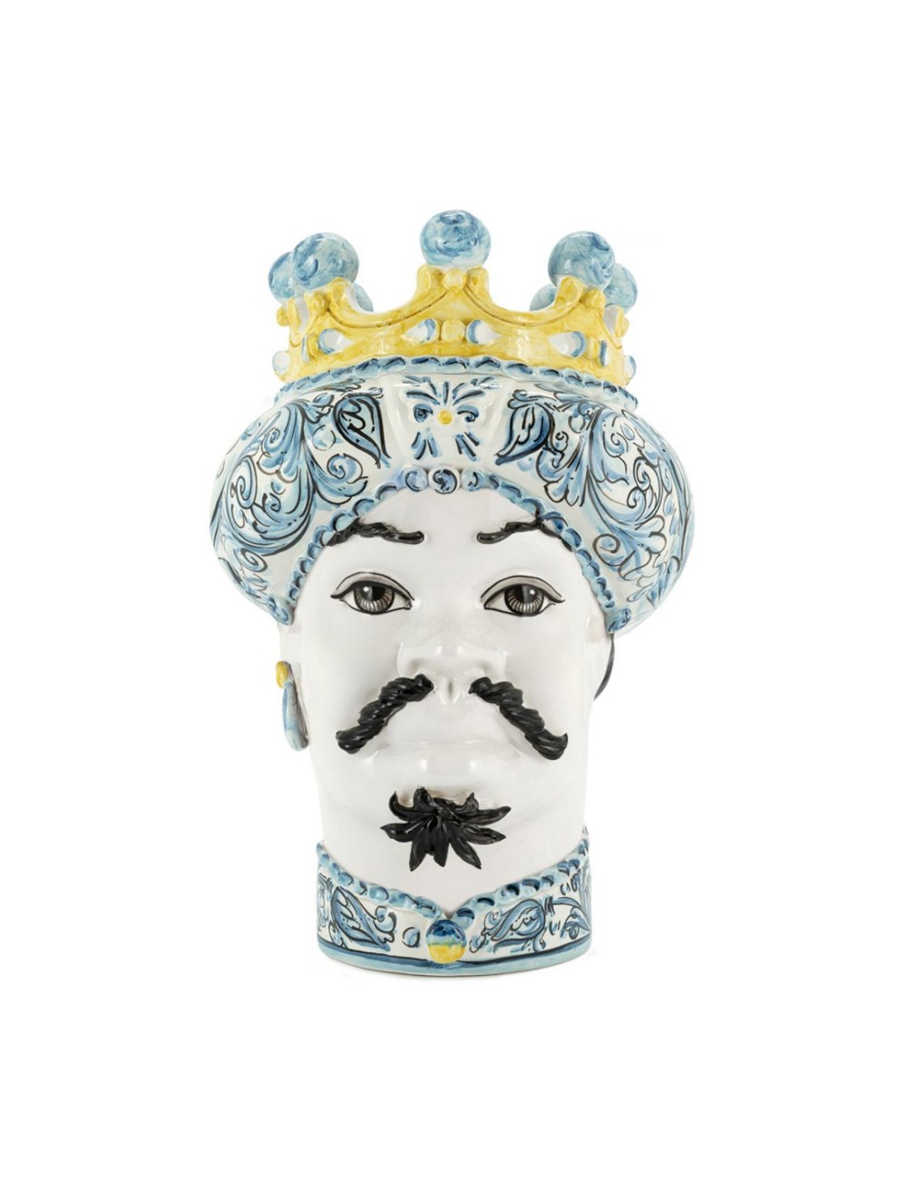 Vase Moro Man Ornate White Face. Изображение 2